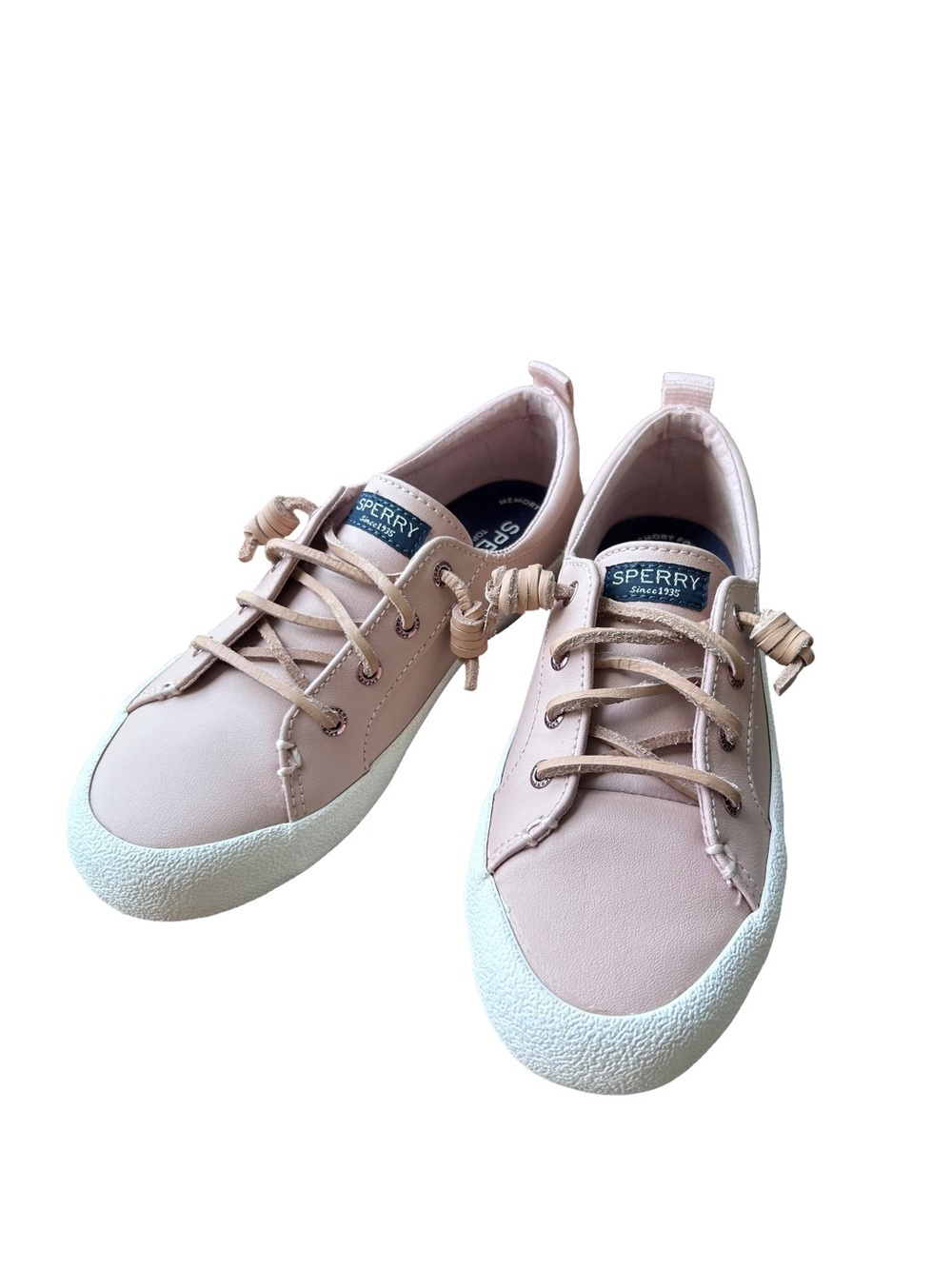 Sperry Women’s Crest Vibe Rose Dust Lace-Up Sneakers with White Sole Size 6